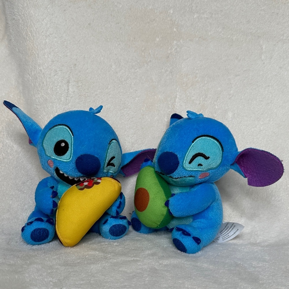 Disney Mini Stitch Plush Set Taco Night Like New Set of 2